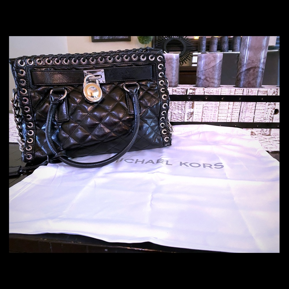 Authentic black quilted Michael Kors purse